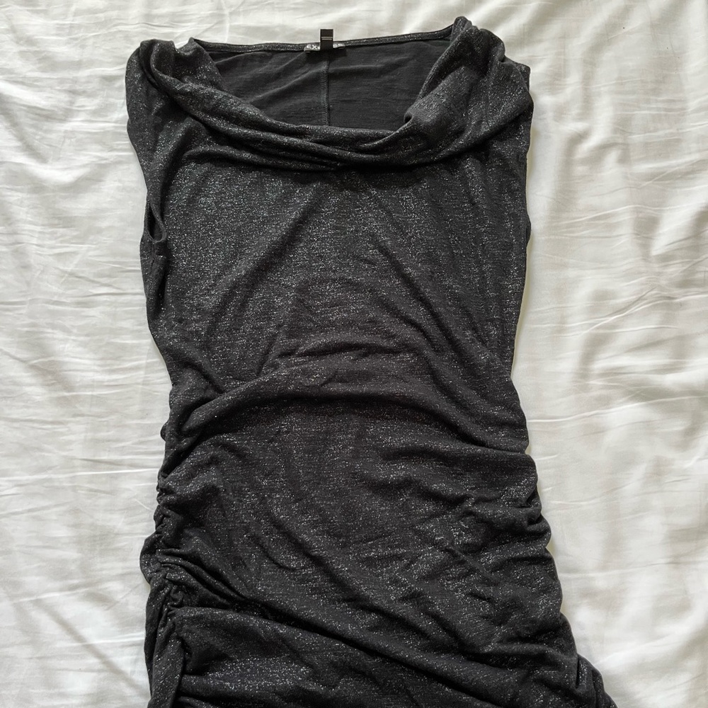 Express XS sparkly black cinched tee